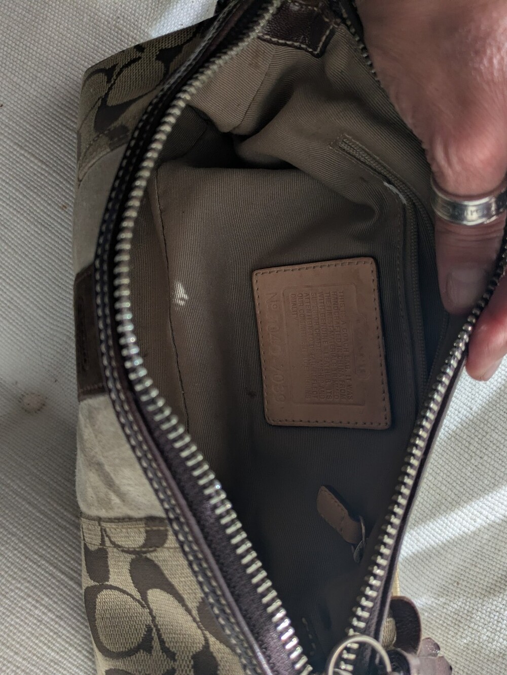 Suede And Leather Coach Bag